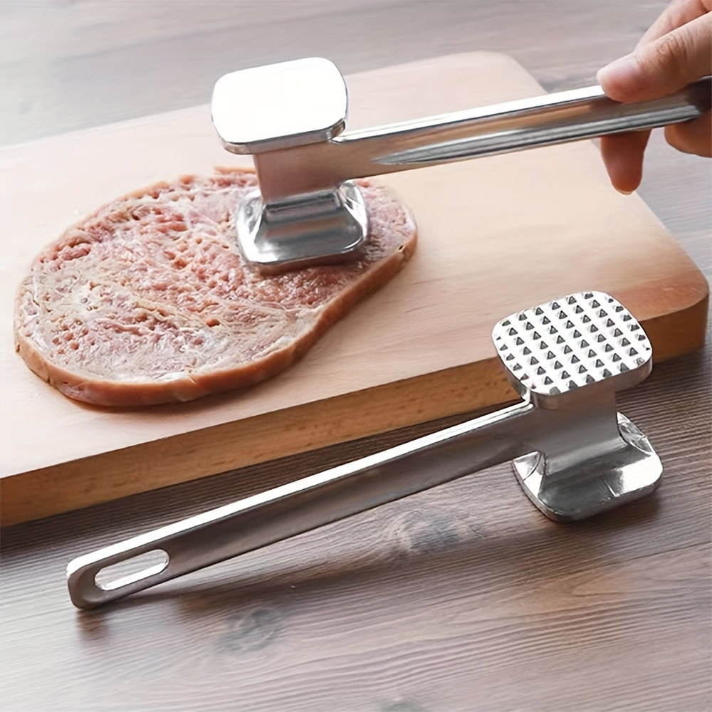 1pc Double-sided Loose Meat Hammer Steak Hammer MeatRejuvenation Needle  Stainless Steel Aluminum Alloy Smash Slap PigSqueak Knock Meat Hammer Tool  Kitchen Accessories Kitchen StuffParty Favors Outdoor Picnic Travel Camping  BBQ Accessories