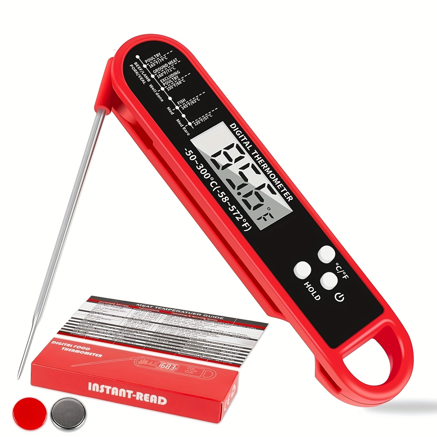 Goxawee Food Thermometer Digital Instant Read Meat - Temu