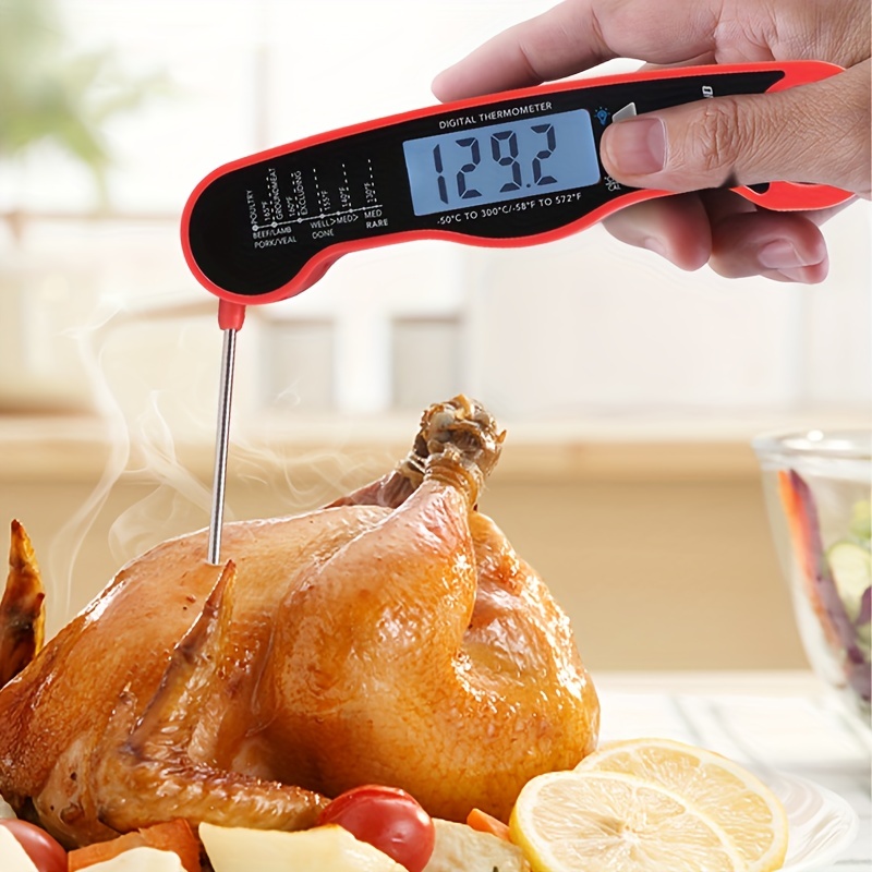 Termómetros digitales de carne para cocinar, termómetro de alimentos de  lectura instantánea para carne, cocina, freír profundamente, hornear,  cocinar
