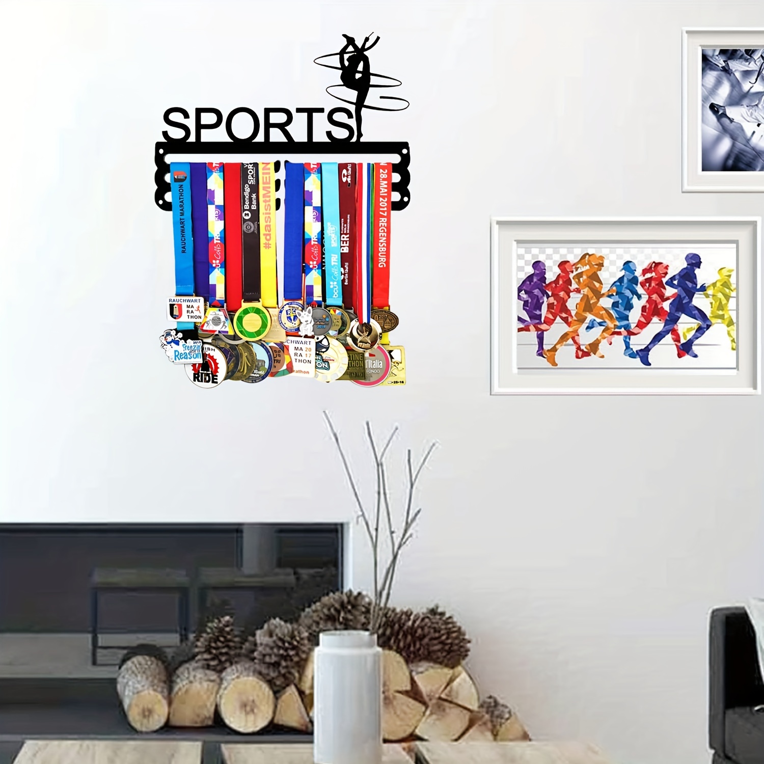 Porte-médaille Aqdehors, cintre d'affichage, cadre T1, lanière en métal  pour remise de prix sportifs