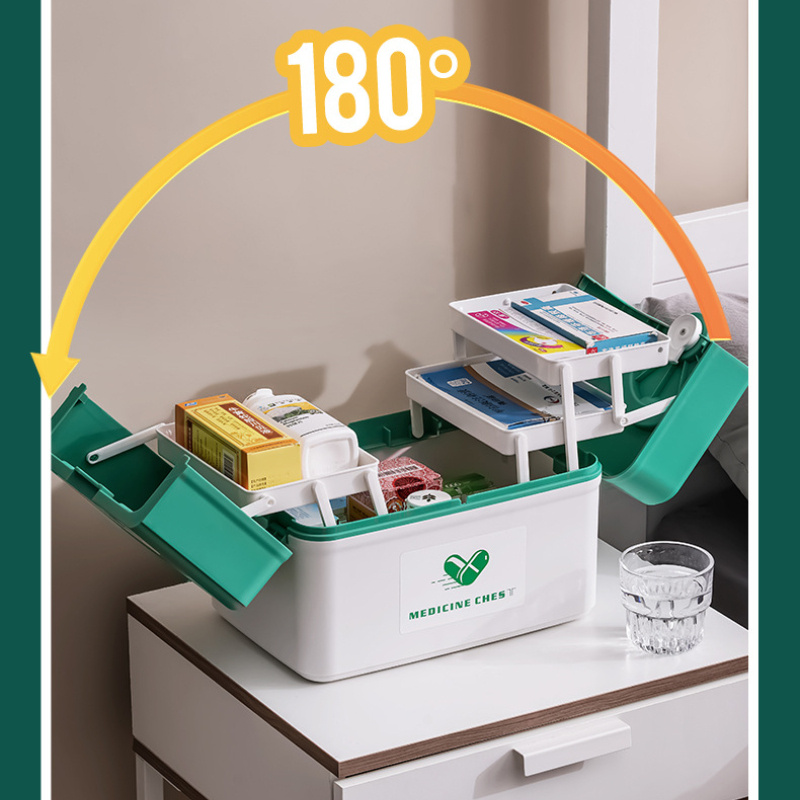 Home Decorator Medicine Cabinet3-layer First Aid Kit Organizer -  Transparent Desk Storage Box With 6 Grids