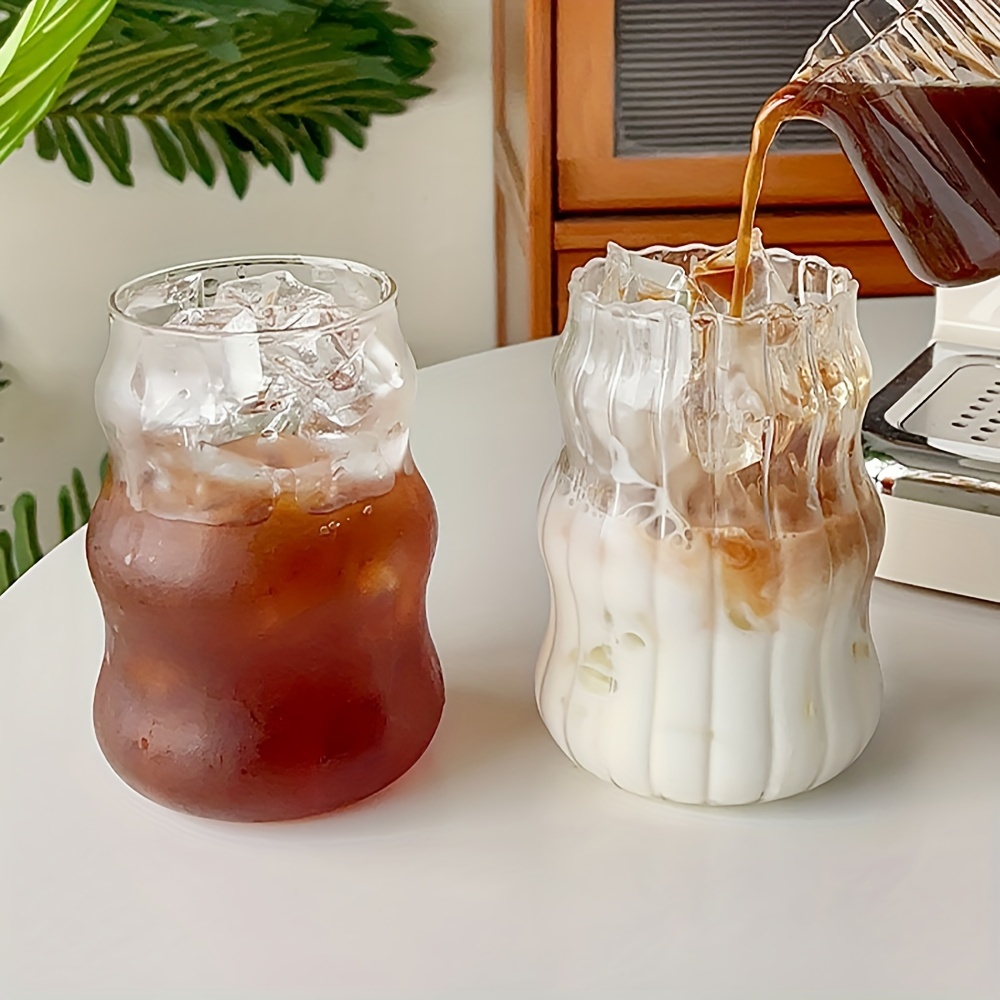 Glass Coffee Cup French Clear Water Cup Iced Coffee Cups - Temu