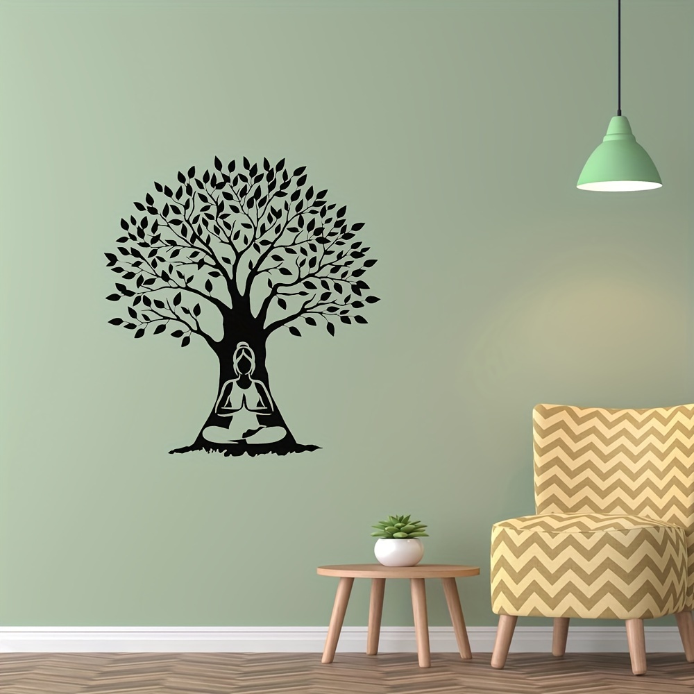 Autocollant Mural Plante Verte,Sticker Mural Plante Tropicale,Ginkgo Vert  et Feuilles De Palmier Stickers Muraux, 