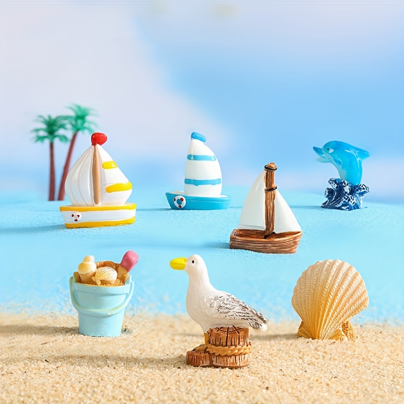 Miniature de Plage, DIY Micro Paysage de Plage Maritime, Décoration de  Plage d'océan, Chaise de Plage, Parasol, Cocotier, Coquillage