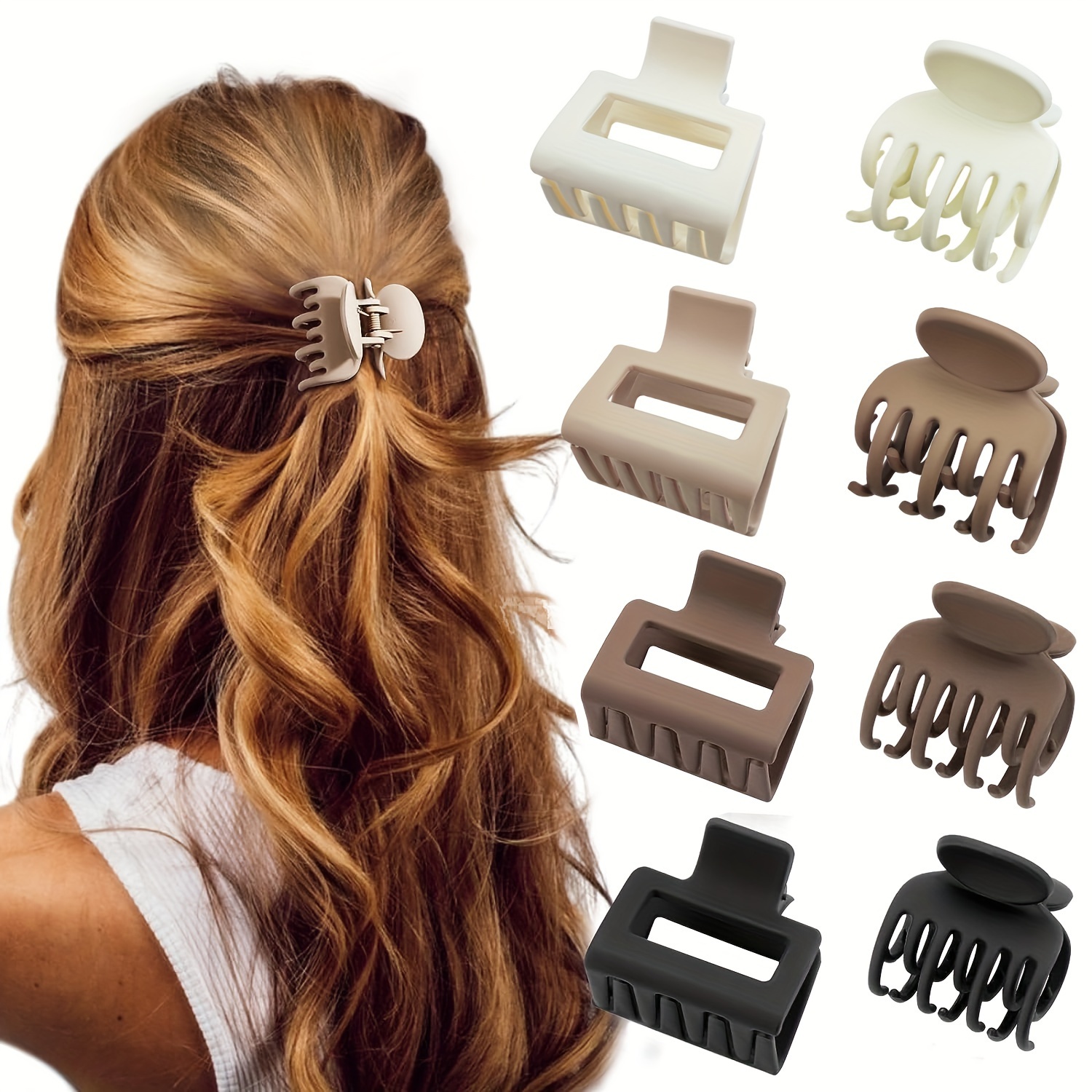  4.3 Inch 6pcs Hair Clips, Hair Clips for Women & Girls, Matte  Finish Claw Clips for Thin hair, Large Claw Clips for Thick Hair, Daily Use  Jumbo Size Hair Claw Clips