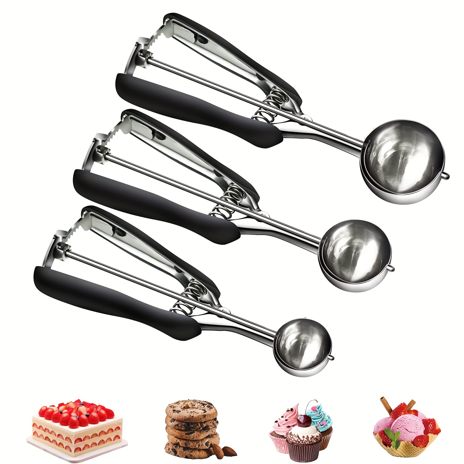 3pcs Stainless Steel Mini Scoop for Canisters with Short Handle, Gold Mini  Feed Spoon for Ice Cream Melon Baller, Short Handle Spoon for Tea Sugar