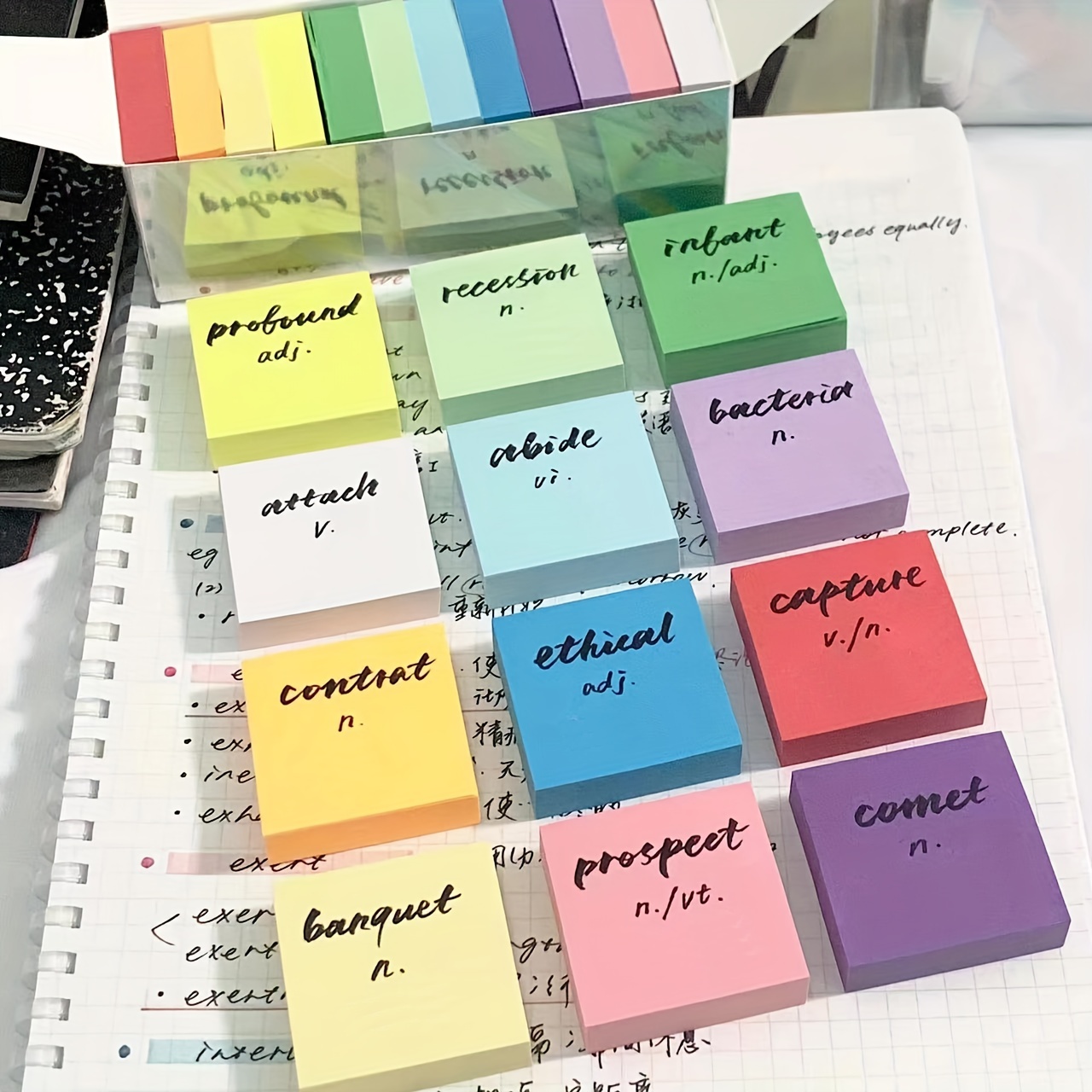 Sticky Notes, 4 Color Memo Pad, Sticky Note, Self-adhesive Note