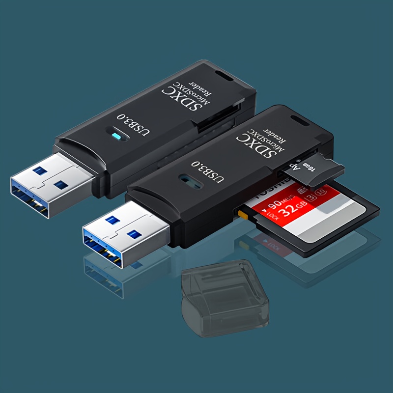 Lecteur de carte TF 2 en 1, adaptateur USB 3.0, SDHC, SDXC, MMC, clé USB  gratuite, carte mémoire intelligente, lecteur de carte SD - AliExpress