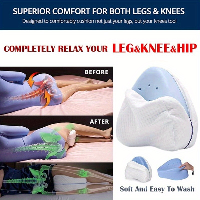  Almohada de elevación de piernas para dormir, cómoda almohada  de apoyo de rodilla, almohadas grandes ergonómicas posicionadoras de piernas  para dormir de lado, embarazo, parte inferior de la pierna, espalda, cadera