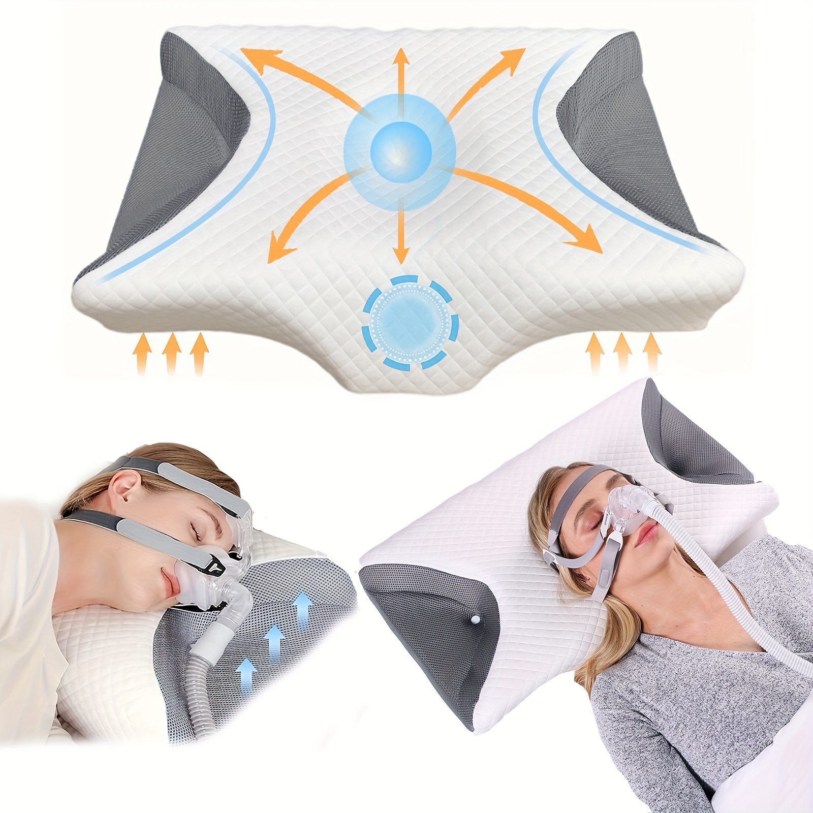 Audífonos para dormir, máscara de sueño con ruido blanco, música 3D,  máscara de ojos para dormir con dientes azules para dormir de lado, máscara  de