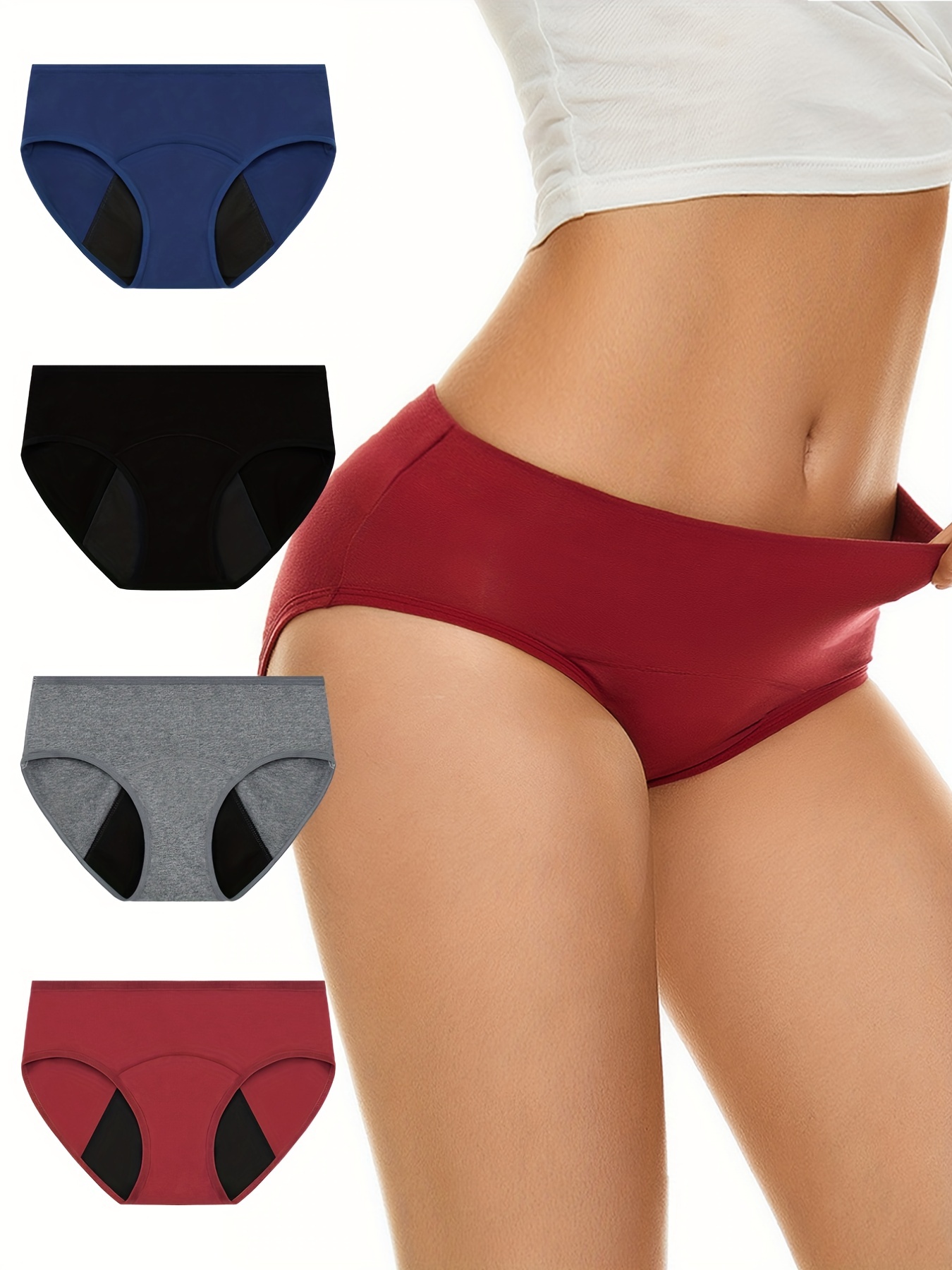 Leak Proof Underwear for Women, Plus Size Mesh Seamless Leakproof  Protective Panties 6Pcs