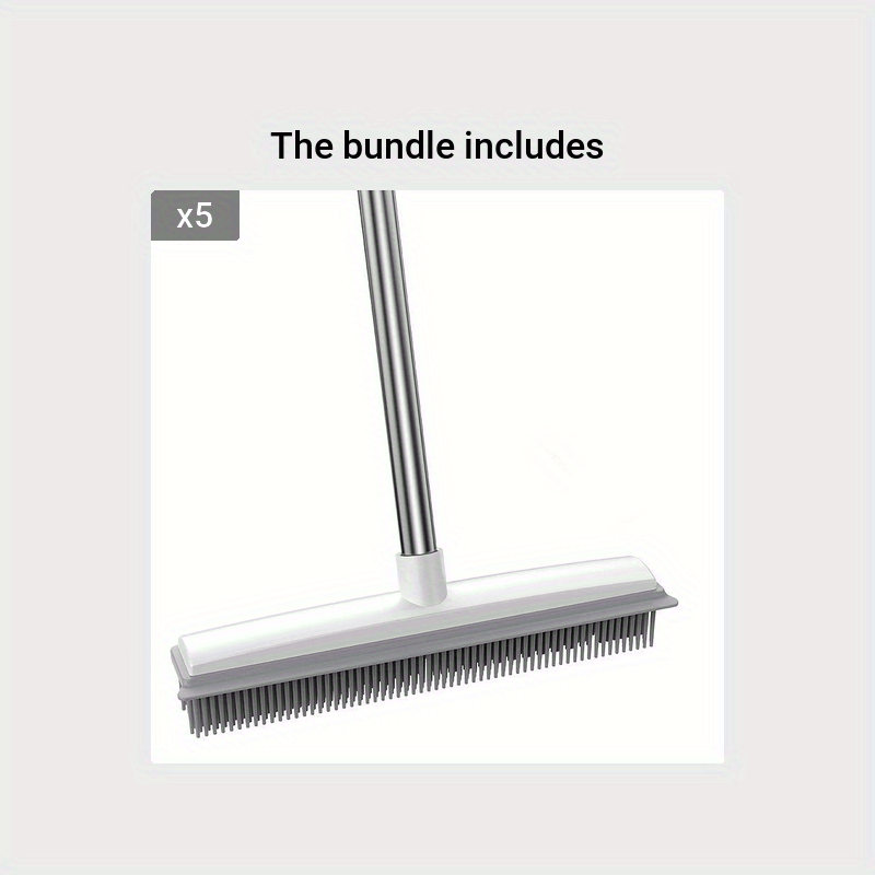 1 Rubber Broom With Squeegee Brush With Scraper And - Temu