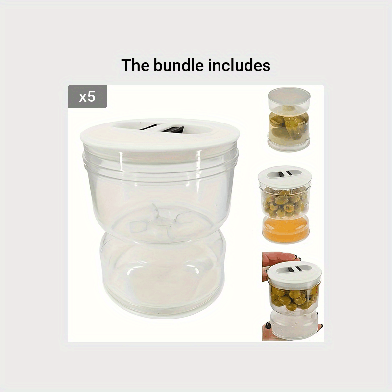 Airtight Pickle And Olives Jar With Strainer Flip Separates - Temu