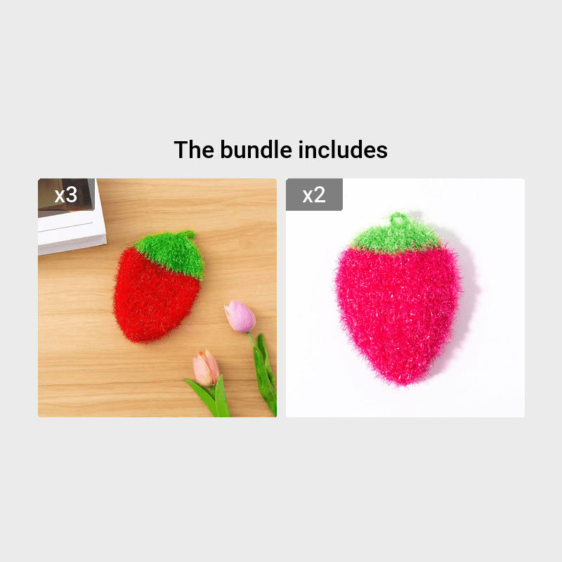 Reusable Strawberry Shaped Sponge For Easy Dishwashing And - Temu