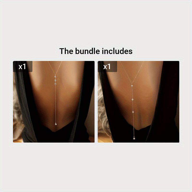Rhinestone Back Necklace for Backless Dresses