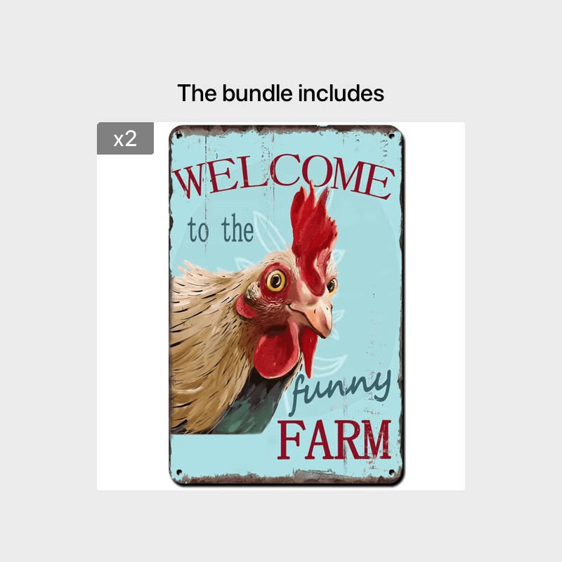 1pc Vintage Tin Sign Poster Welcome To The Funny Farm Country Cottage