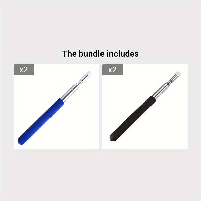 Collapsible Teaching Pointer – Extends To 39 Inches, Stainless Steel With Soft Felt Tip For Whiteboards & Presentations