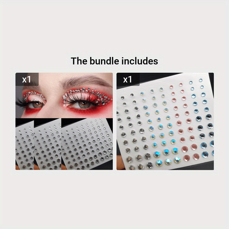 Eye Makeup Sticker Rhinestone Faux Pearl Sticker Eyebrow - Temu