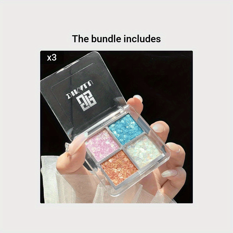 4-Color Glitter Eyeshadow Palette for Parties & Events