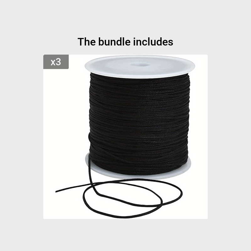 X 110 Yards Black Nylon Cord Satin String Bracelet Necklace - Temu
