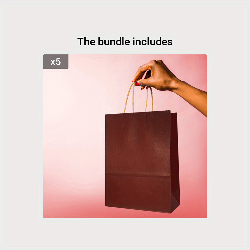 Buy Brown Kraft paper gift bags with nylon rope handles wholesale