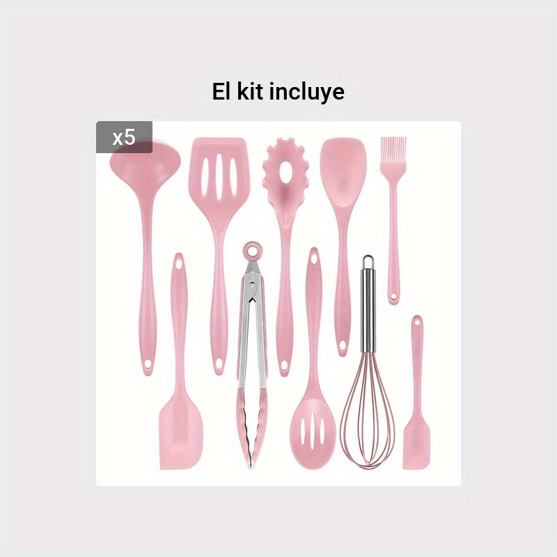 Set X 5 Piezas Utensilios Espatula Cuchara Para Cocina