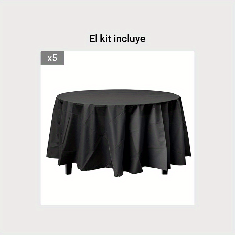 Mantel plastico redondo negro