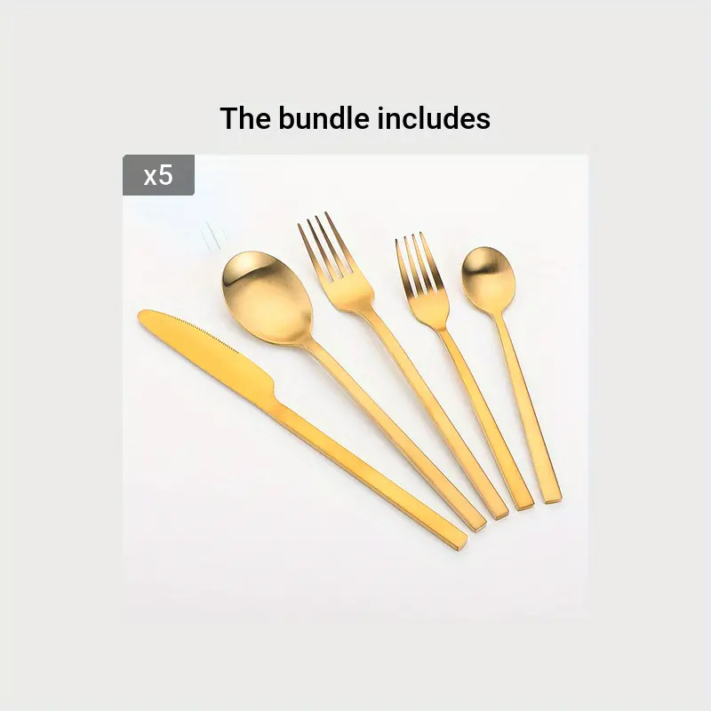Gold Cutlery Sets: Luxurious Matt Stainless Steel Tableware Set