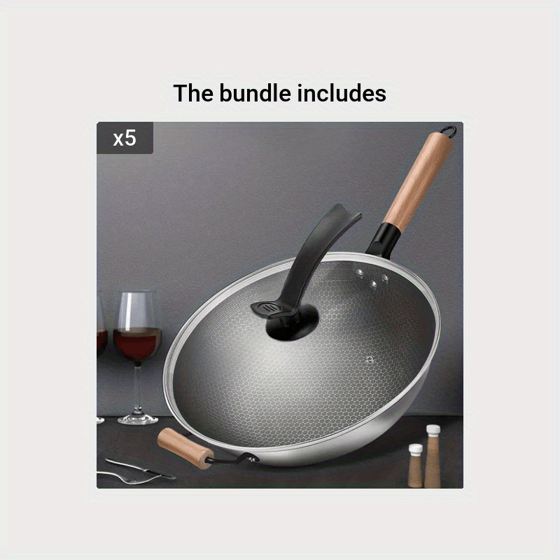 Stainless Steel Honeycomb Non stick Frying Pan With Lid - Temu