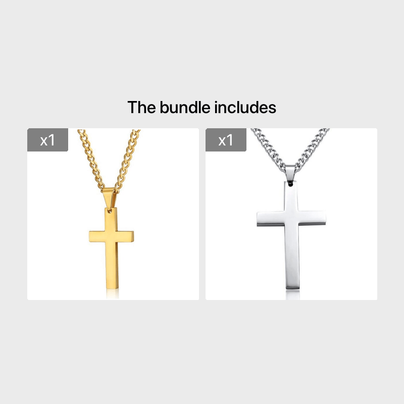 Women's And Men's Fashion Cross Necklace Stainless Steel Christian ...