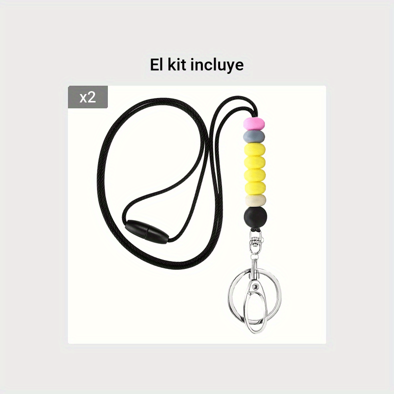 Lanyard Llaves Mujeres Súper Lindo Lanyards Silicona Cuentas - Temu