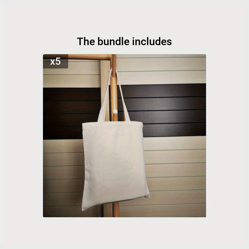 Blank Canvas Tote Bags Bulk Shopping Bag Diy Reusable - Temu