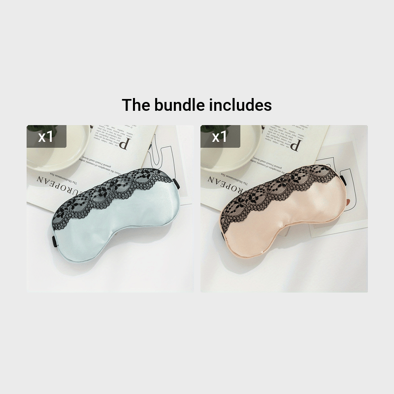 Soft Silk Eye Mask Lace Edge Shading Ice Compress Travel Rest