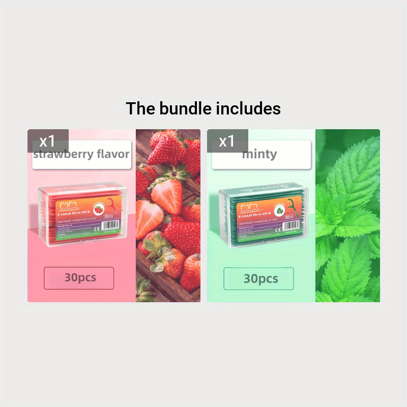 30pcs Fruit Flavor Portable Toothpick Picks Set