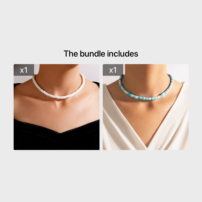 White Beads Western Choker Necklace for Girls