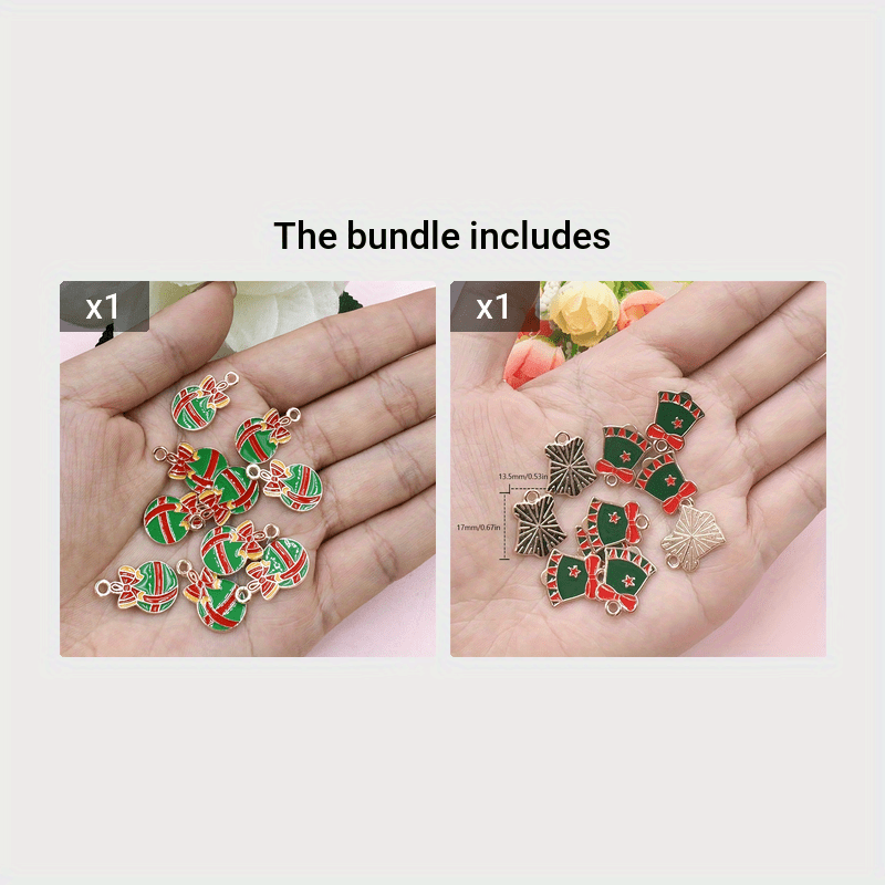 Christmas Enamel Charms Diy Earring Making Kit Jingle Bell - Temu