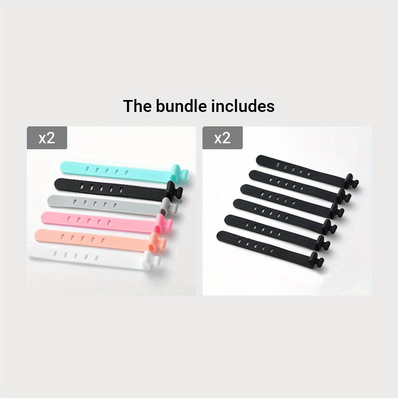 6 pièces/ensemble 5 trous Silicone sangle fil organisateur Anti-perte  écouteur câble de charge faisceau sangle boucle de stockage câble de  données câble d'enroulement - Temu France