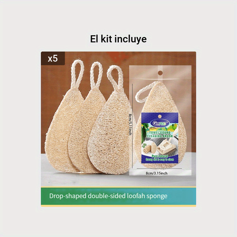 1pc/3pcs Esponjas De Lufa Natural Envueltas Individualmente, Esponja De  Lufa Para Platos Sin Rayones, Esponja De Lavado De Platos Sin Olor Natural  Para Limpieza De Cocina Y Exfoliación De Ducha - Industrial