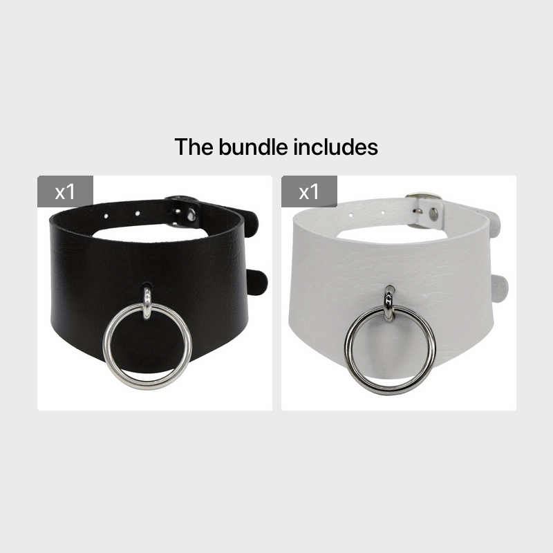 Personality PU Leather Choker Collar Necklace