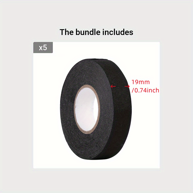 15m/Roll Black Flannel Fabric Cloth Tape Self Adhesive Tape Reducing Noise  Car Cable Wire Width 19mm