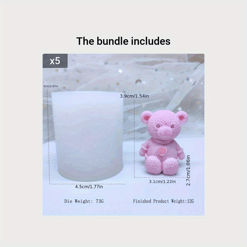 Kick Bear Candle Mold Aromatherapy Plaster Ornaments - Temu