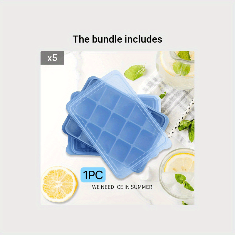 Ice Cube Tray, 3 Pack Silicone Ice Tray Easy-Release Flexible 15 Ice Cube  Molds, Stackable Ice Trays for Freezer, Ice Cube Size 1.2 IN for Cocktail,  Whiskey, Juice, Baby Food, BPA Free