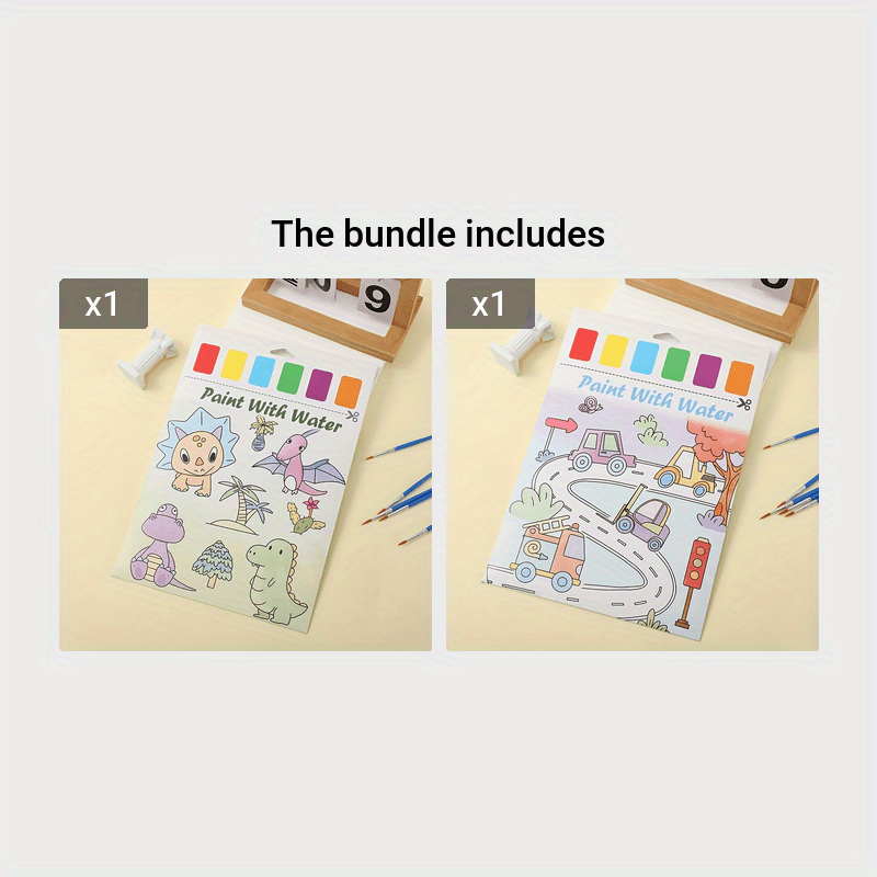 8 Pages Livre Coloriage Enfants Diy Note + 1 Pinceau Livre - Temu