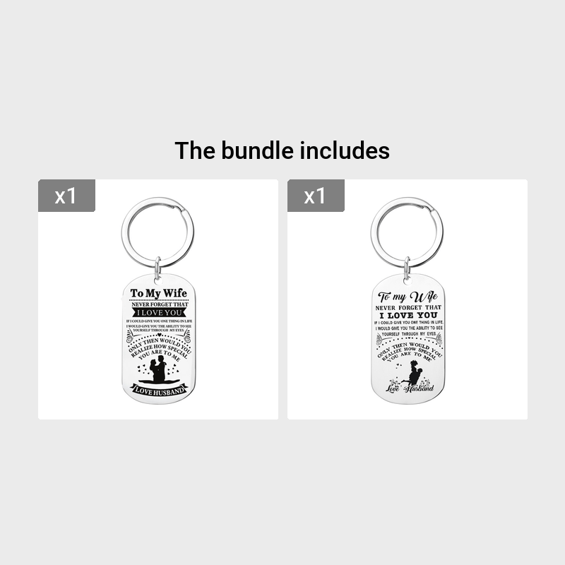 Stainless Steel Couple Keychain Pendant Gift
