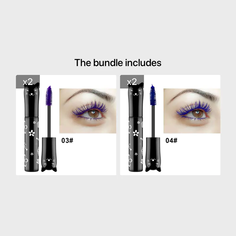 Waterproof Mascara with 6 Colors for Longer, Curl-Defined Eyelashes - Blue, Pink, Purple, Black, White, and Coffee Ink