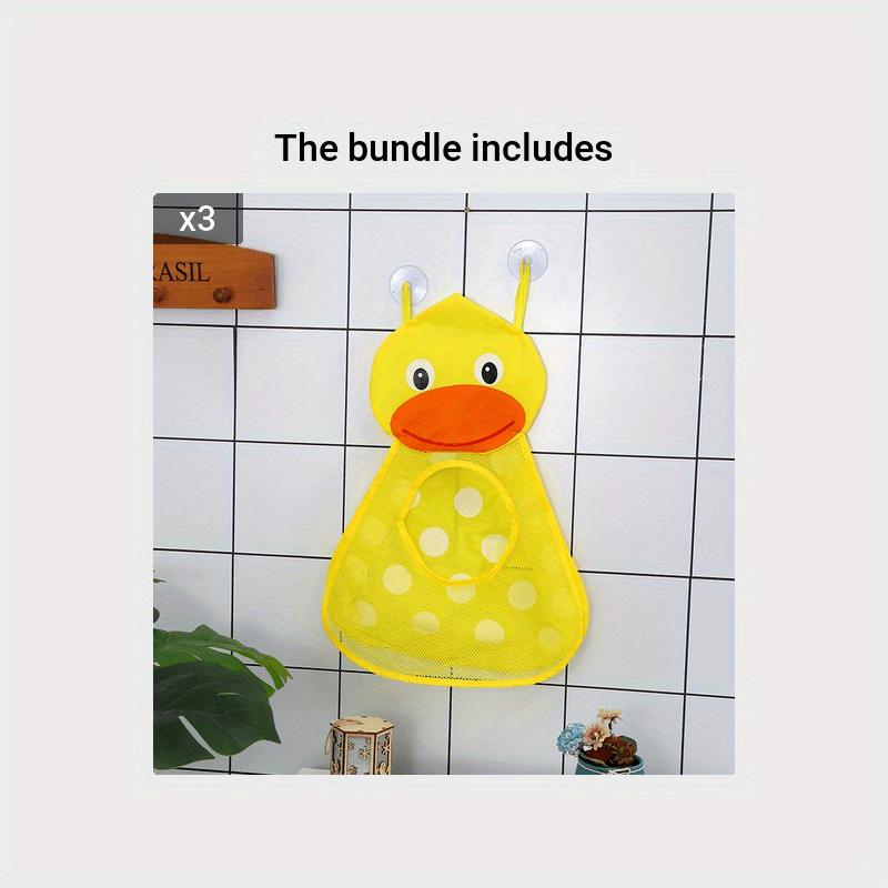 Baby Bath Toys Cute Duck Frog Mesh Net Toy Storage Bag Strong