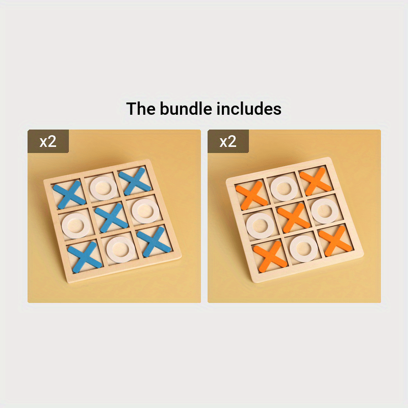 Classic Xo Tic Tac Toe Wooden Game - Fun For All Ages! - Temu