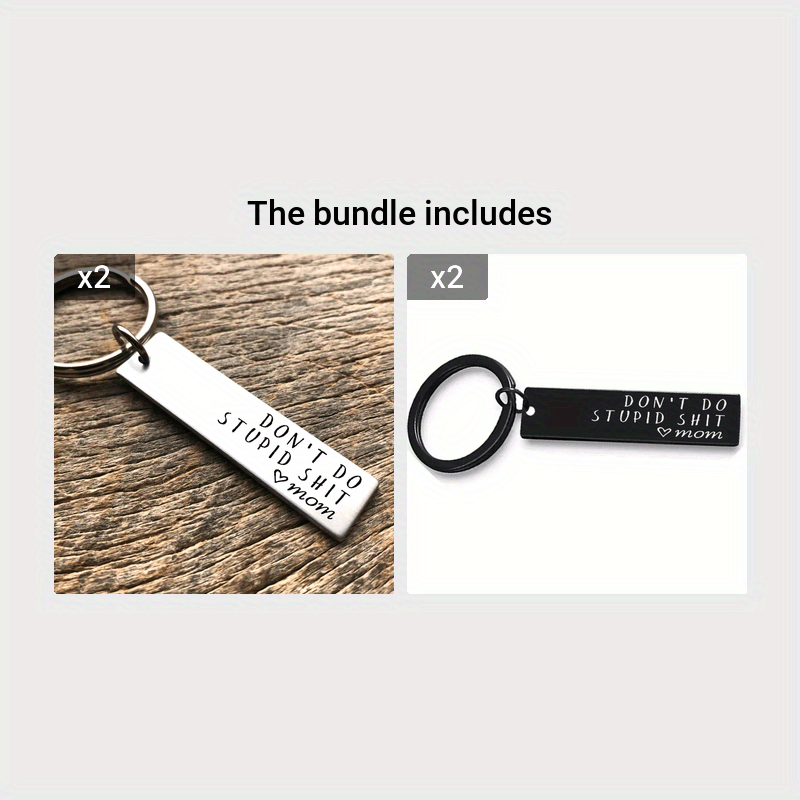 Don't Do Stupid Shit Keychain, Love Dad, Love Mom, Love Mom & Dad, Gift for  Son, Gift for Daughter, Christmas, Birthday, New Driver Gift, Adulting