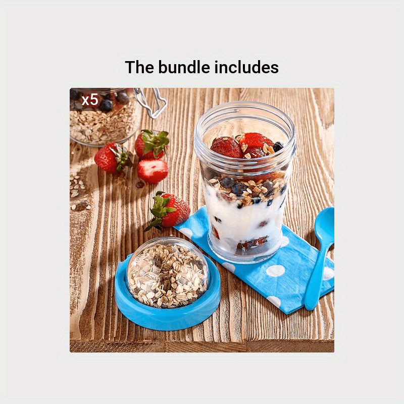 Salad Cup, Breakfast Cup, Yogurt Cup With Top, Cereal Or Oatmeal Container,  Vegetable And Fruit Salad Cup With Spoon And Salad Dressing Holder, Fresh Salad  Dressing Container, Portable Cup, Essential Mini Cup