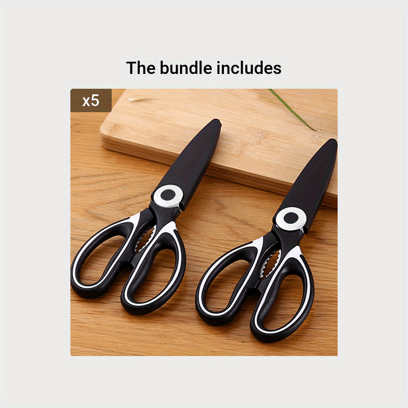 1pc Black Stainless Steel Scissor And Panda Shaped Scissor Kit For Food &  Bbq Cutting, With Plastic Handle For Kitchen Use